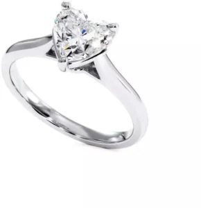 14k White Gold Heart Ring
