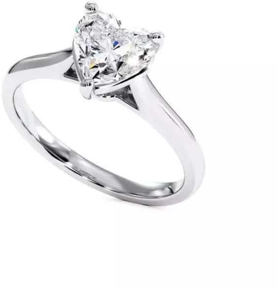 14k White Gold Heart Ring