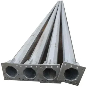 Silver 12 Meter GI Octagonal Pole