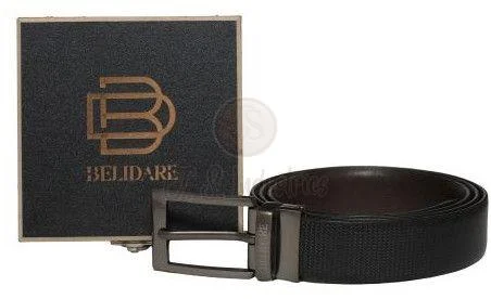 Black Full Grain Leather Belt for Men
