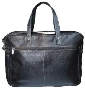 Black Synthetic Leather Laptop Bag