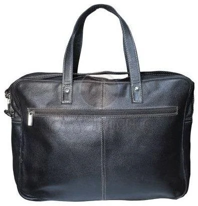 Black Synthetic Leather Laptop Bag