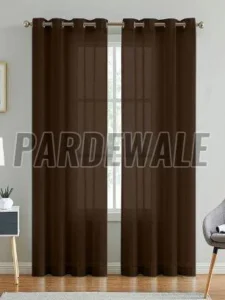Brown Linen Sheer Curtain