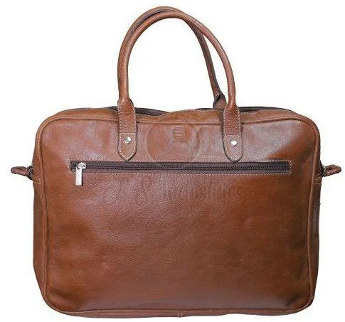 Brown Synthetic Leather Laptop Bag