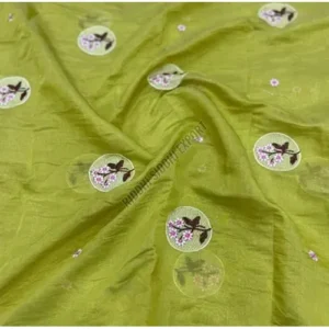 Chanderi Butta Embroidery Fabric