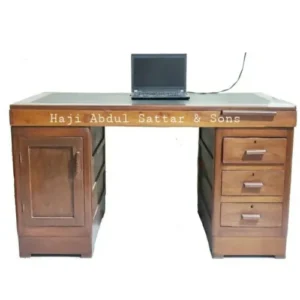Leather Top Four Drawer Wooden Work Desk