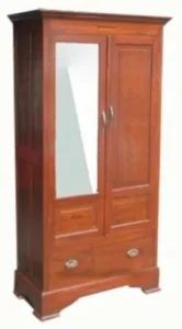 Mirror Panel Twin Door Wardrobe Unit