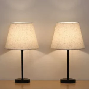 Vintage Fabric Shade LED Table Lamp for Bedroom