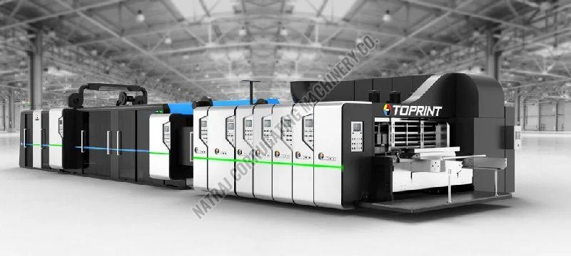 Flexo Printer Slotter Die Cutting with Inline Folder Gluer